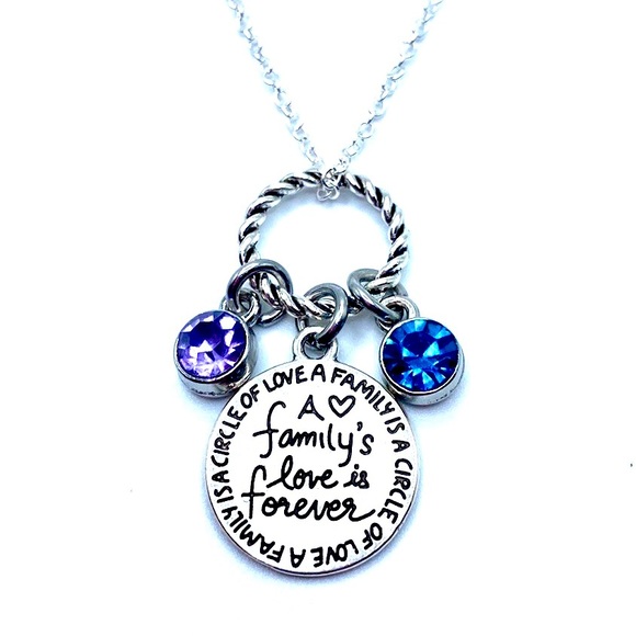 A Family’s Love Is Forever Charm Necklace Personalized Mother Grandmother Gift - Picture 1 of 5